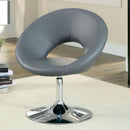  Furniture of America Faliro Swivel Leather Look Accent Chair CM-AC6915GY IMAGE 2
