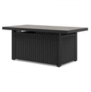 Beachcroft - Rectangular Fire Pit Table - Black / Light Gray