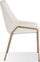 Sunrise - Cyrus Upholstered Dining Chair (Set of 2) - Cottage Cheese Boucle And Brushed Bronze Metal