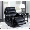  Furniture of America Cavan Leatherette Recliner CM6560BK-CH IMAGE 5