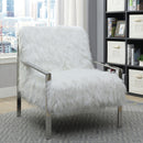 Furniture of America Birr Stationary Faux Fur Accent Chair CM-AC6137WH IMAGE 3