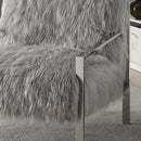 Furniture of America Birr Stationary Faux Fur Accent Chair CM-AC6137GY IMAGE 2