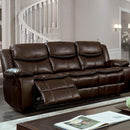  Furniture of America Pollux Reclining Leatherette Sofa CM6981BR-SF IMAGE 2