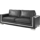  Furniture of America Perla Stationary Leather Look Sofa CM6424GY-SF IMAGE 1