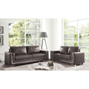  Furniture of America Perla Stationary Leather Look Loveseat CM6424GY-LV IMAGE 6
