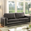  Furniture of America Monika Stationary Leather Look Sofa CM6423GY-SF IMAGE 2