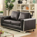  Furniture of America Monika Stationary Leather Look Loveseat CM6423GY-LV IMAGE 2