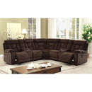  Furniture of America Maybell Reclining Fabric 3 pc Sectional CM6773BR-SECTIONAL IMAGE 2