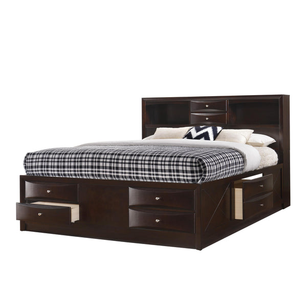 Crown Mark Emily King Bookcase Bed with Storage B4265-K-HBFB/B4265-K-RAIL/B4265-K-DRW-L/B4265-K-DRW-R IMAGE 1