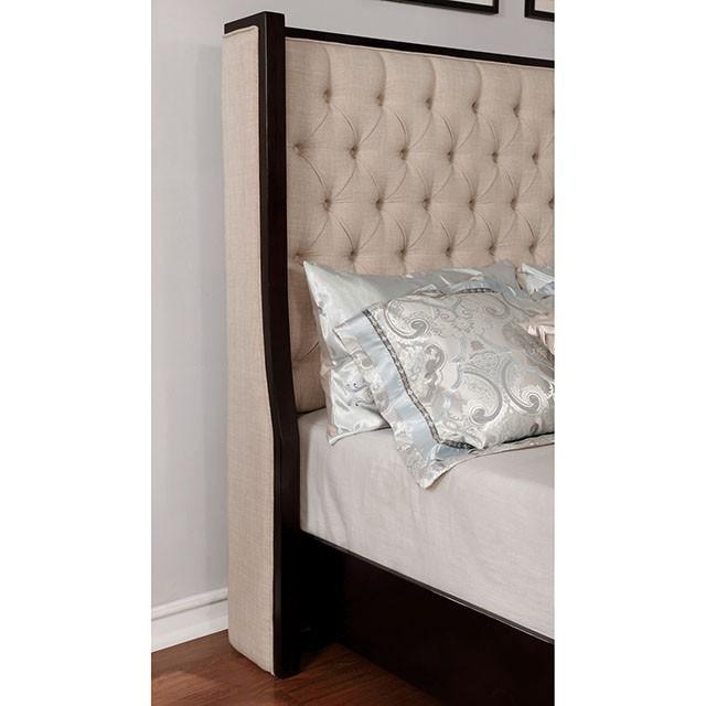Furniture of America Camille Queen Upholstered Platform Bed CM7566Q-BED IMAGE 4