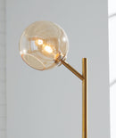 Abanson - Metal Floor Lamp  - Amber / Gold Finish