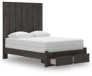 Fraluna - 3 Pc. - Queen Panel Storage Bed, Dresser And Mirror - Charcoal