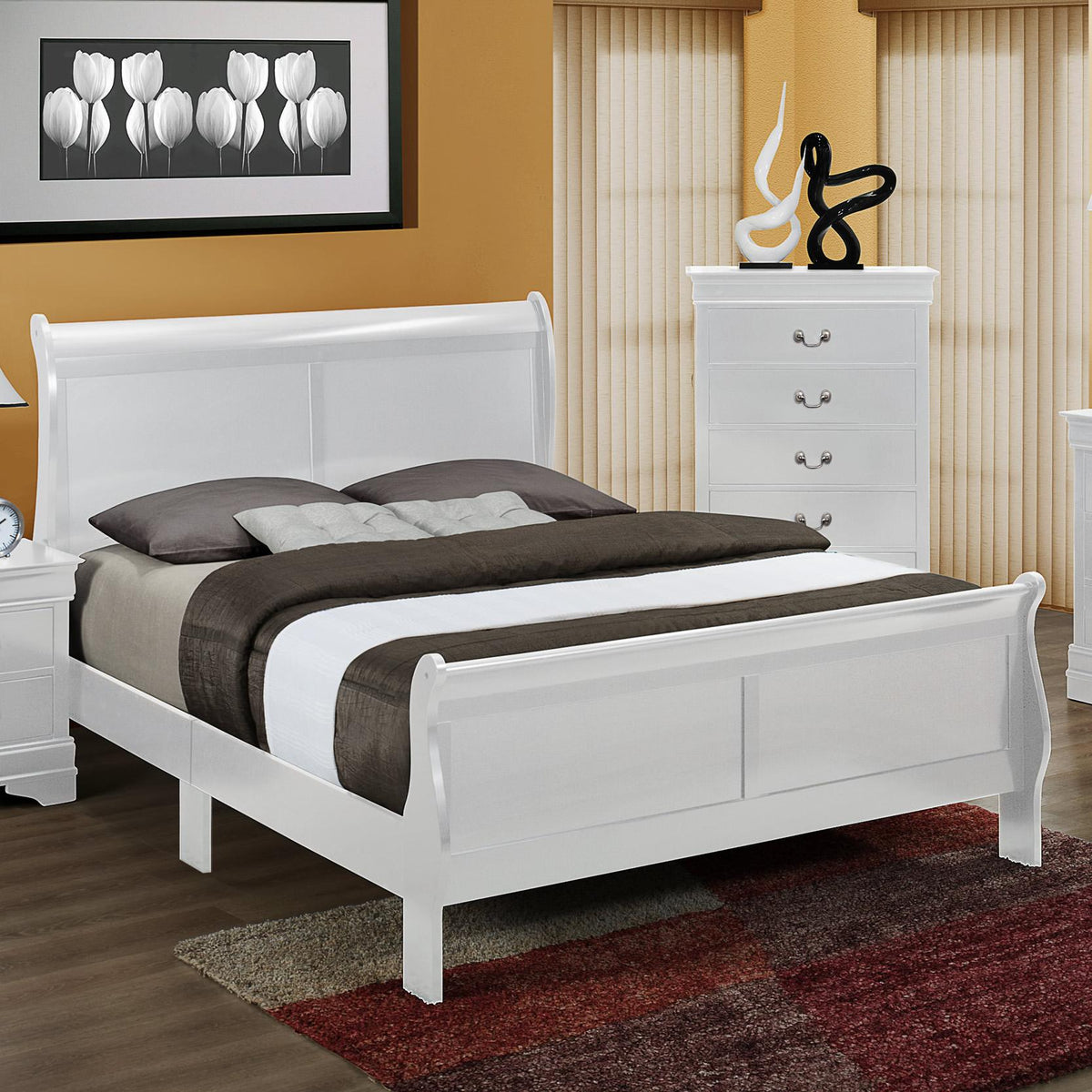  Crown Mark Louis Philip Full Sleigh Bed B3650-F-HBFB/B3650-F-RAIL IMAGE 1