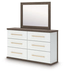 Kendanport - 4 Pc. - King Platform Bed, Dresser, Mirror And Nightstand - Brown / White