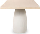 Zinnia - Plaster Base Wood Top Dining Table - White Sand And Ivory