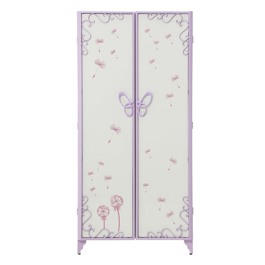 Priya II - Wardrobe - White & Light Synthetic Leather Rple