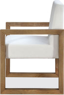 One - Modern Coastal Sled Leg Upholstered Dining Arm Chair (Set of 2) - White Pearl And Bisque