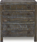 Townsend - Solid Wood Three Drawer Nighstand - Gunmetal