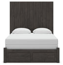 Fraluna - 3 Pc. - Queen Panel Storage Bed, Dresser And Mirror - Charcoal