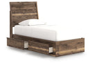 Chirason - 3 Pc. - Twin Panel Bed With Storage, Dresser And Mirror - Brown