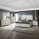Laveda - Bench - Light Gray Boucle & Pearl White