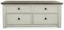 Bolanburg - Lift Top Cocktail Table - White / Brown / Beige