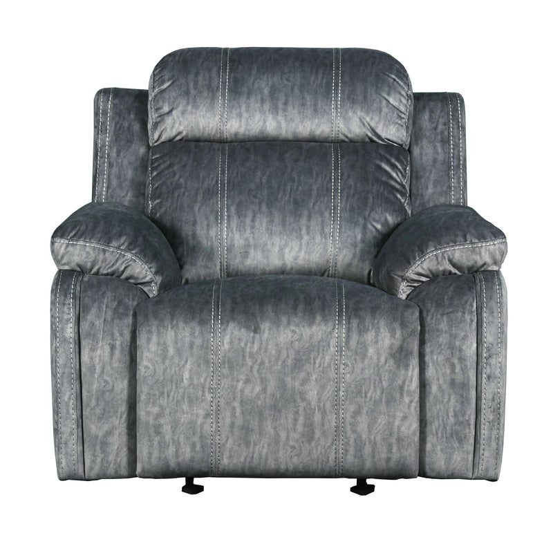 New Classic Furniture Tango Power Glider Fabric and Leather Look Recliner U396-13P1-SHW IMAGE 1