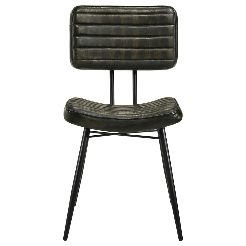 Coaster Furniture Misty 110652 Leather Upholstered Dining Chair - Espresso (Set of 2) IMAGE 2