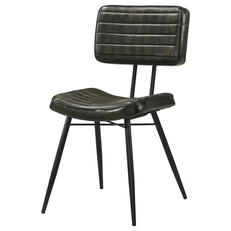 Coaster Furniture Misty 110652 Leather Upholstered Dining Chair - Espresso (Set of 2) IMAGE 3