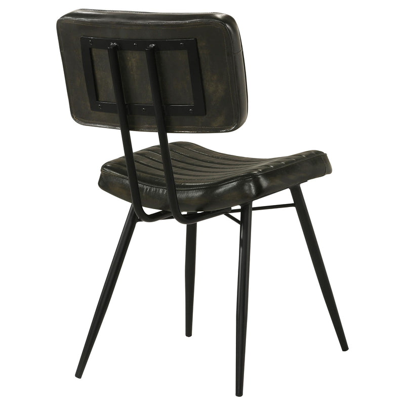 Coaster Furniture Misty 110652 Leather Upholstered Dining Chair - Espresso (Set of 2) IMAGE 6