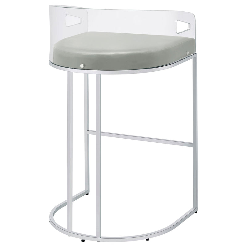 Coaster Furniture Thermosolis 183406 Clear Acrylic Bar Chair - Chrome (Set of 2) IMAGE 7