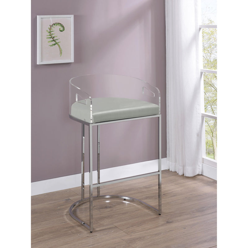 Coaster Furniture Thermosolis 183406 Clear Acrylic Bar Chair - Chrome (Set of 2) IMAGE 9