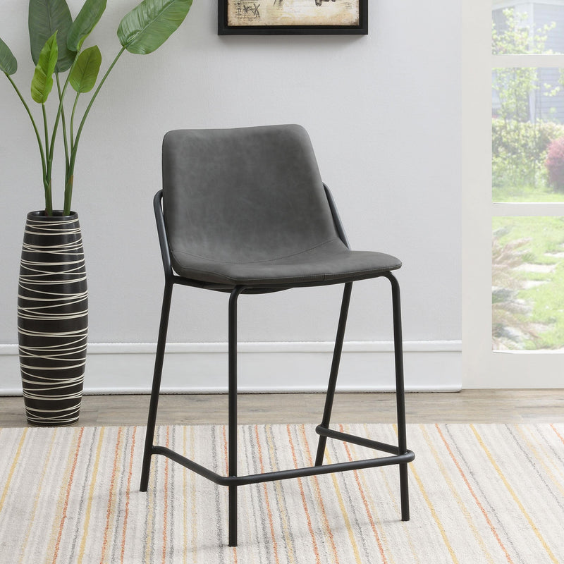 Coaster Furniture Earnest 183452 Upholstered Counter Chair - Grey (Set of 2) IMAGE 9