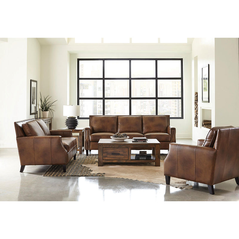 Coaster Furniture Leaton Stationary Leather Match Loveseat 509442 IMAGE 2