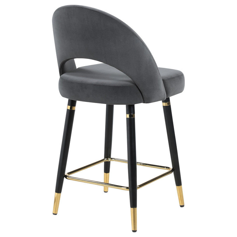 Coaster Furniture Lindsey 192549 Velvet Upholstered Counter Chair - Grey (Set of 2) IMAGE 7