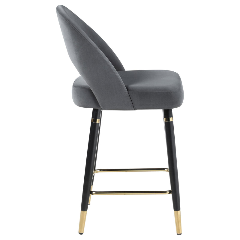 Coaster Furniture Lindsey 192549 Velvet Upholstered Counter Chair - Grey (Set of 2) IMAGE 8
