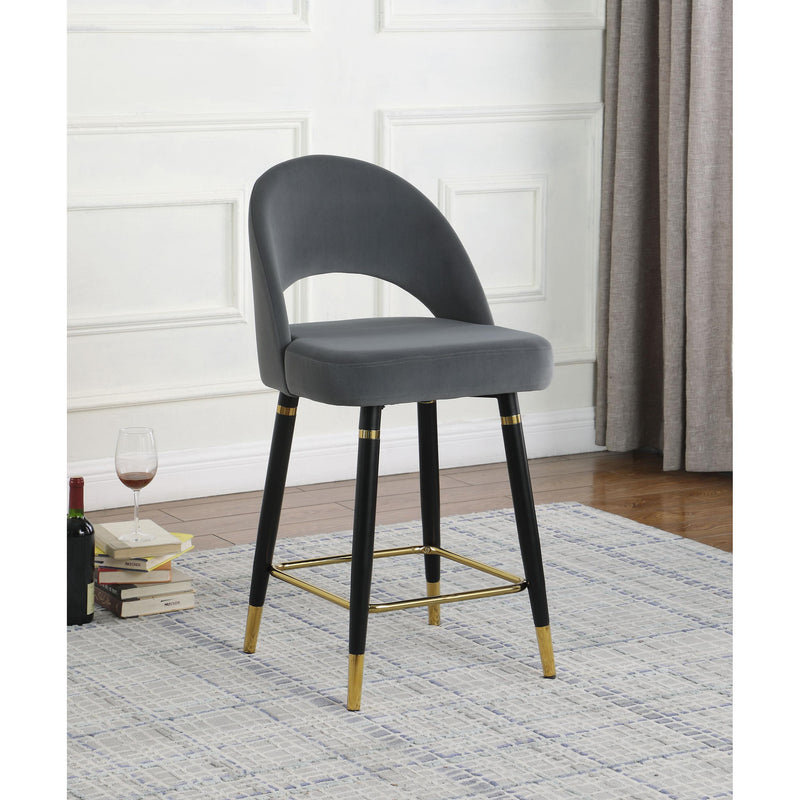 Coaster Furniture Lindsey 192549 Velvet Upholstered Counter Chair - Grey (Set of 2) IMAGE 9