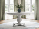 Greddinton - Round Dining Table Set - Black Chairs