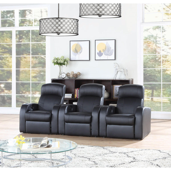 Coaster Furniture Cyrus Leather match Reclining Home Theater Seating (with Wall Recline) 600001-S3B IMAGE 1