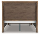 Feddinger - 3 Pc. - Queen Sleigh Storage Bed, Dresser And Mirror - Medium Brown