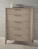 Sumire - Five Drawer Ash Wood Chest - Ginger
