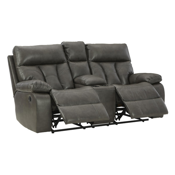Signature Design by Ashley Willamen Reclining Leather Look Loveseat 1480194 IMAGE 1