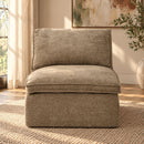 Almano - Modular Armless Chair - Light Brown Chenille