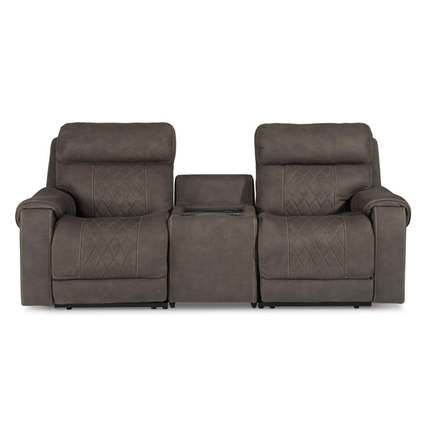 Signature Design by Ashley Hoopster 23703S2 3 pc Power Reclining Loveseat with Console IMAGE 1
