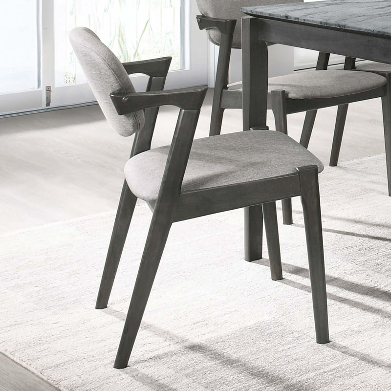 Coaster Furniture Stevie 115112 Padded Wood Dining Arm Chair - Black (Set of 2) IMAGE 8