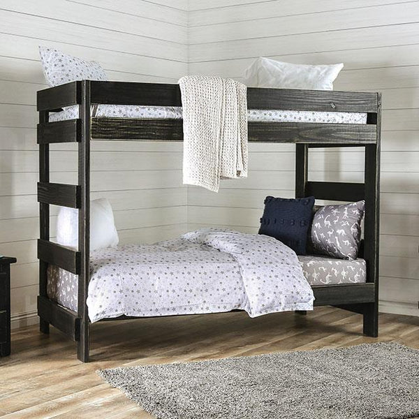  Furniture of America Arlette AM-BK100BK-BED-SLAT Twin/Twin Bunk Bed IMAGE 1