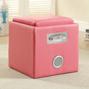  Furniture of America Rythmo Leather Storage Ottoman CM-AC122PK IMAGE 1