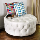  Furniture of America Latoya Leather Ottoman CM-AC6289WH IMAGE 1