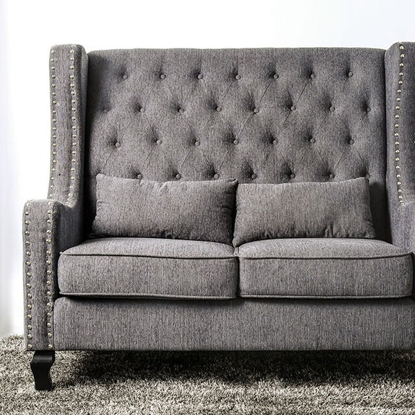 Furniture of America Alicante Stationary Loveseat CM-BN6449GY-PK-VN IMAGE 1