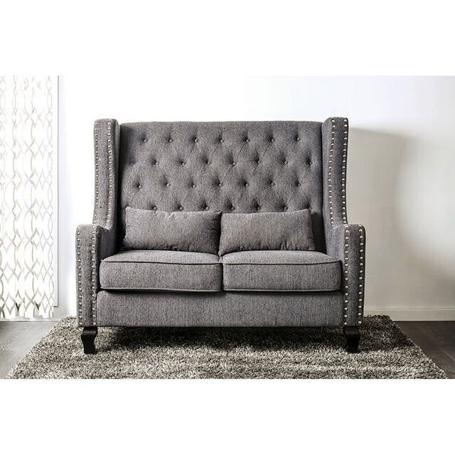 Furniture of America Alicante Stationary Loveseat CM-BN6449GY-PK-VN IMAGE 2